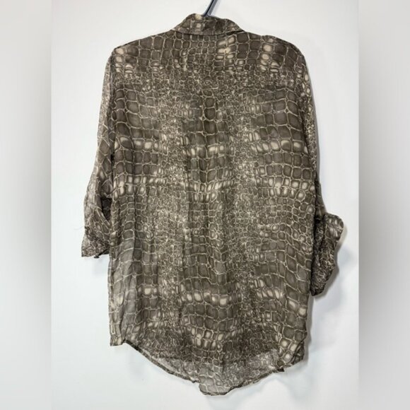 Equipment Crocodile Print Button Down Shirt size S - Picture 4 of 6